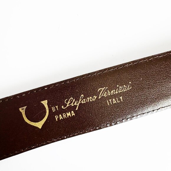 Stefano Vernizzi by Parma Belt Mens Diamante Brown Alligator - Picture 9 of 10